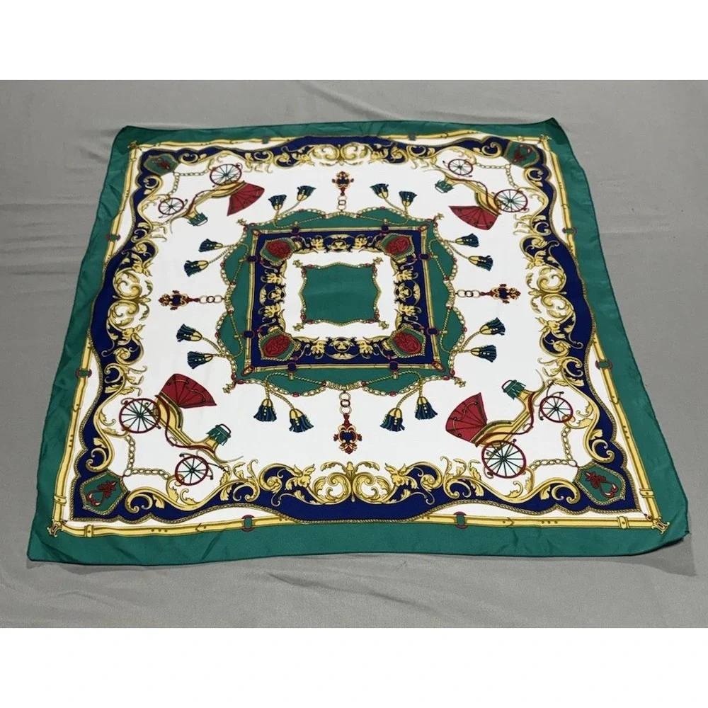 Made in Italy Equestrian Chain Print Square Scarf 34